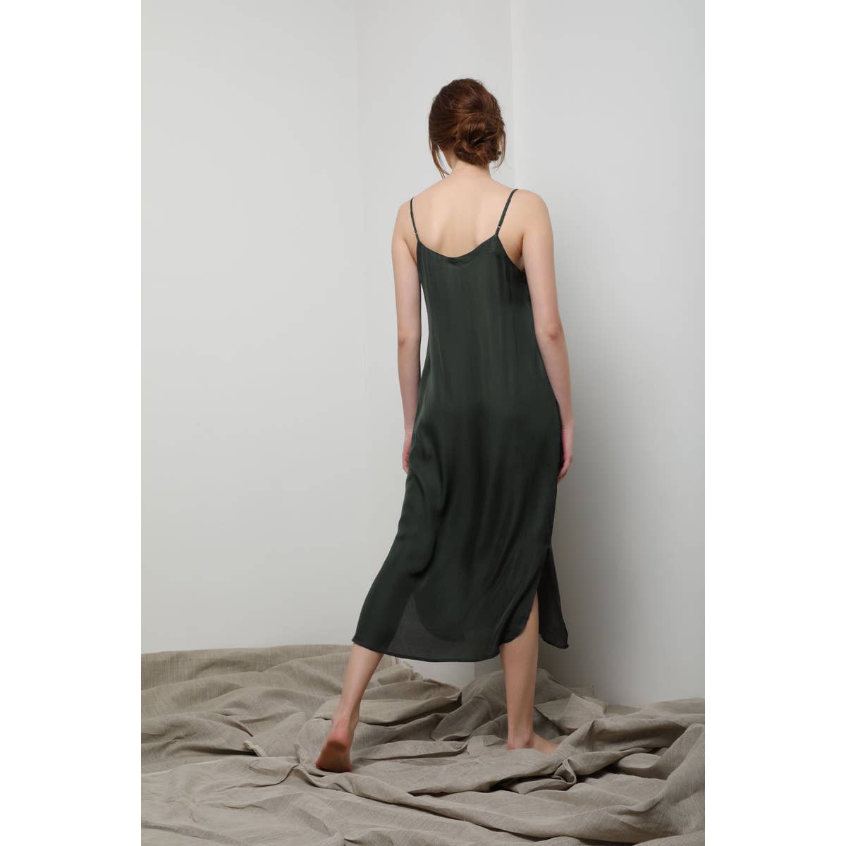 Easy Slip Dress - Olive Green